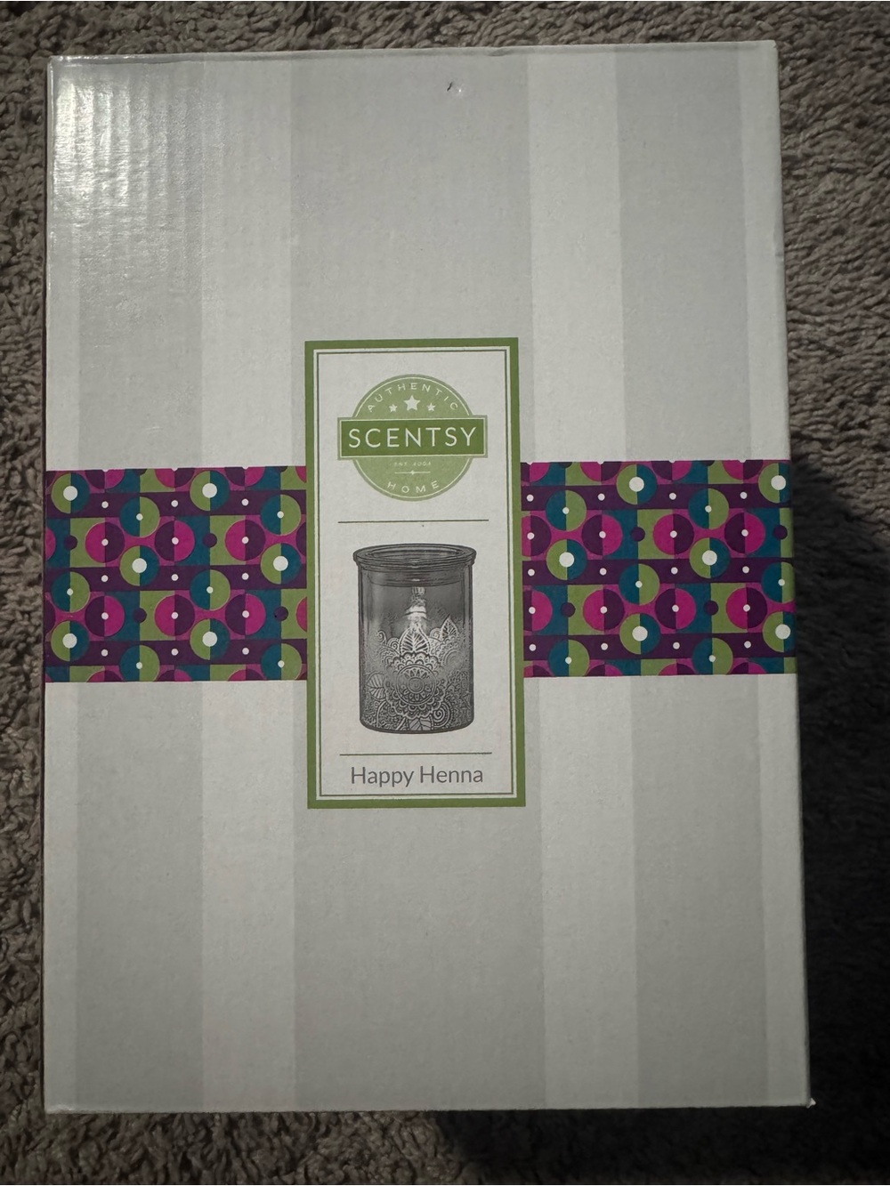 Scentsy Happy Henna Warmer – Purple, Green & Teal Accents